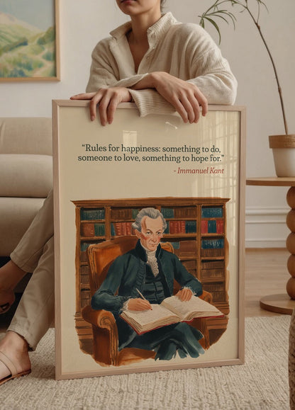 Artistic poster featuring a quote by Immanuel Kant, ideal for wall decor.