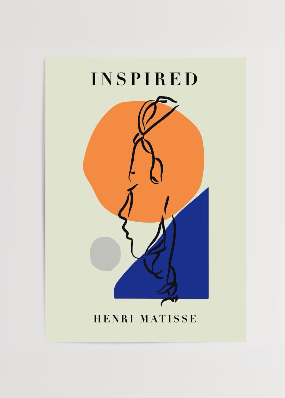 A vibrant silhouette poster featuring bold colours and minimalist lines, perfect for modern interiors.