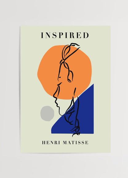 A vibrant silhouette poster featuring bold colours and minimalist lines, perfect for modern interiors.