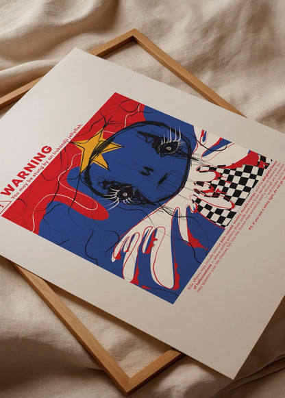 irukandji poster print featuring bold colours and graphic design