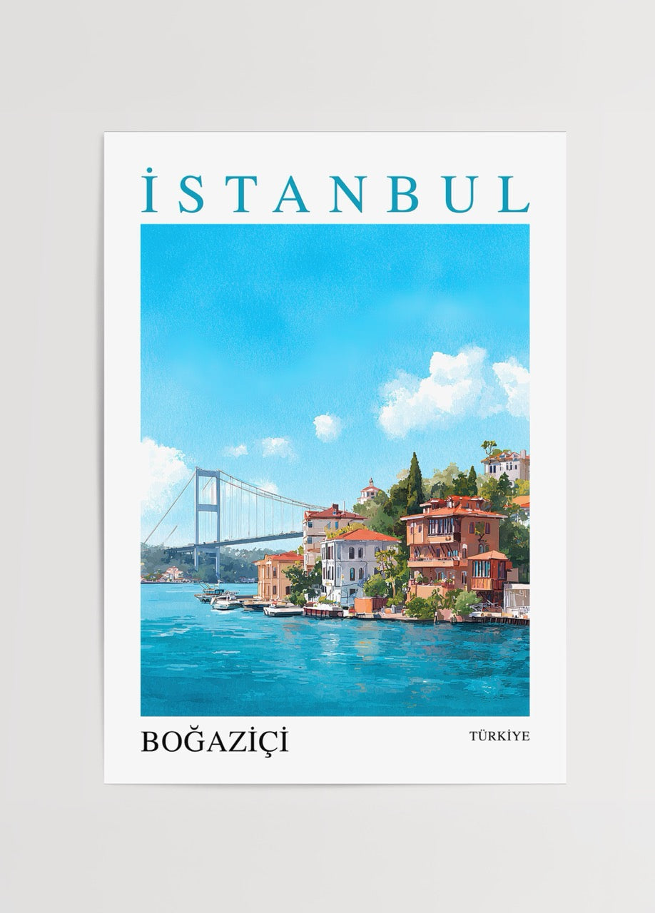 Vibrant Istanbul Bosphorus poster showcasing the stunning landscape and architecture of Istanbul.