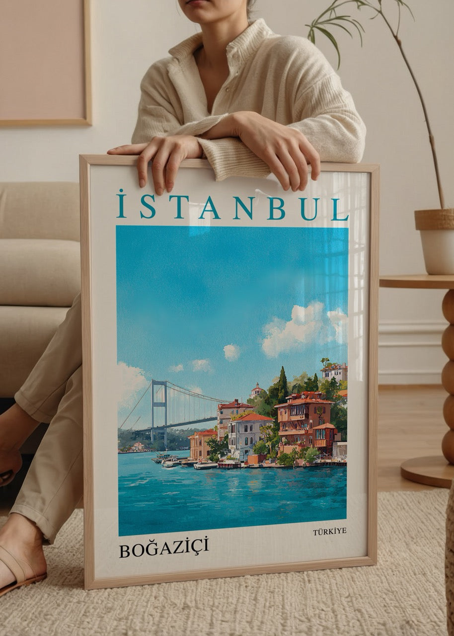 Vibrant Istanbul Bosphorus poster showcasing the stunning landscape and architecture of Istanbul.