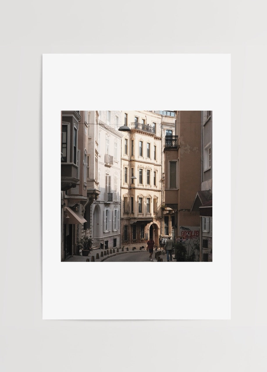 Istanbul Beyoğlu street view photograph poster print for home decor.