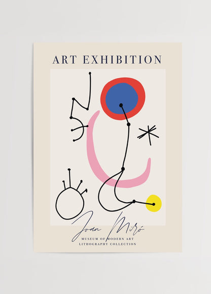 Abstract Dots &amp; Lines Poster featuring playful shapes and vivid colors.
