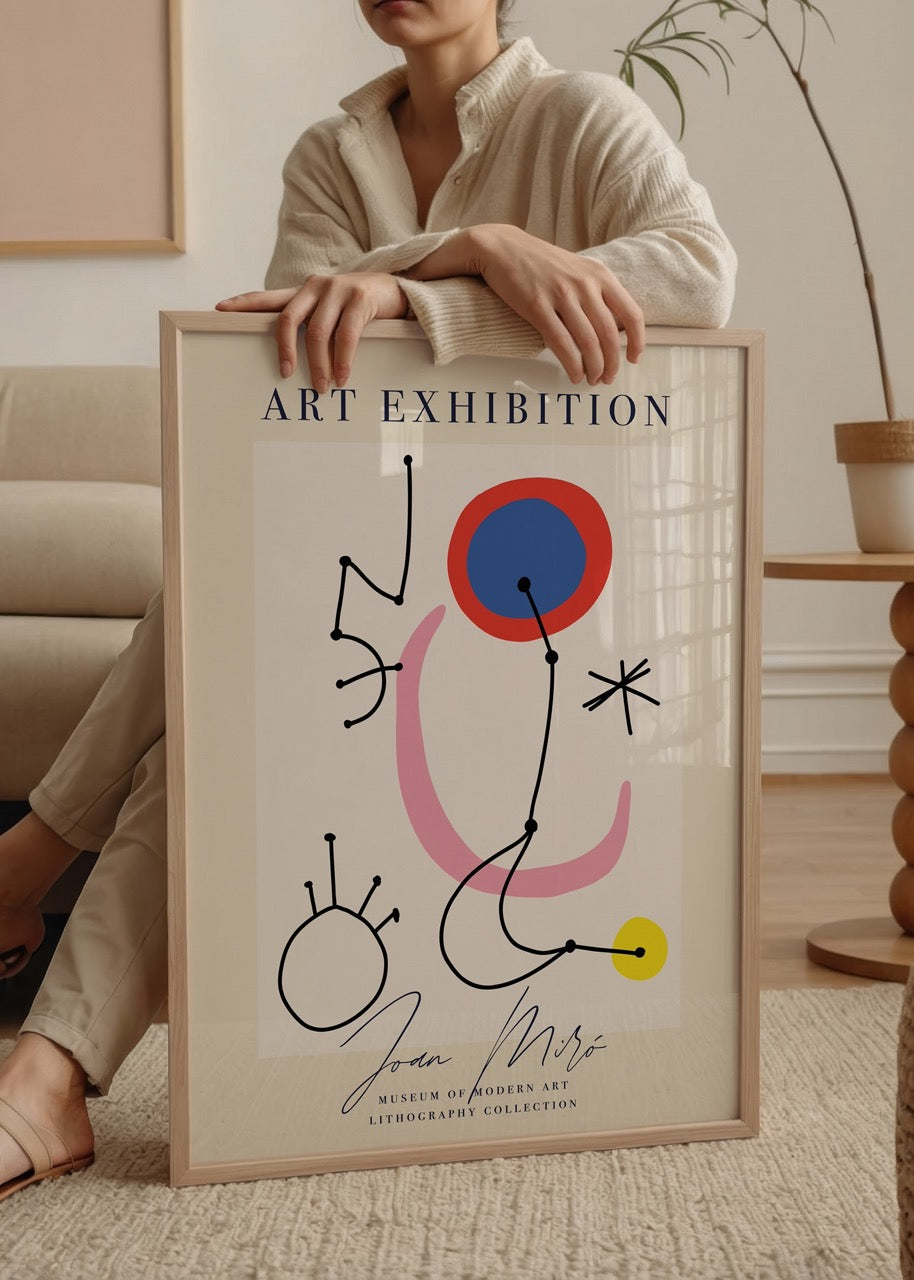 Abstract Dots &amp; Lines Poster featuring playful shapes and vivid colors.