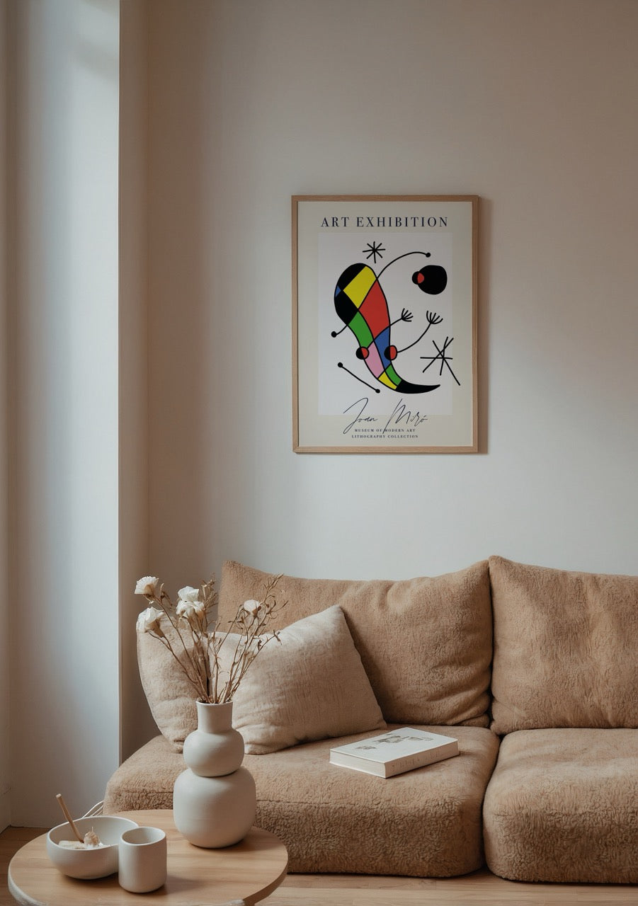 Vibrant Dreamscape Lithograph Print showcasing bold colours and playful shapes.