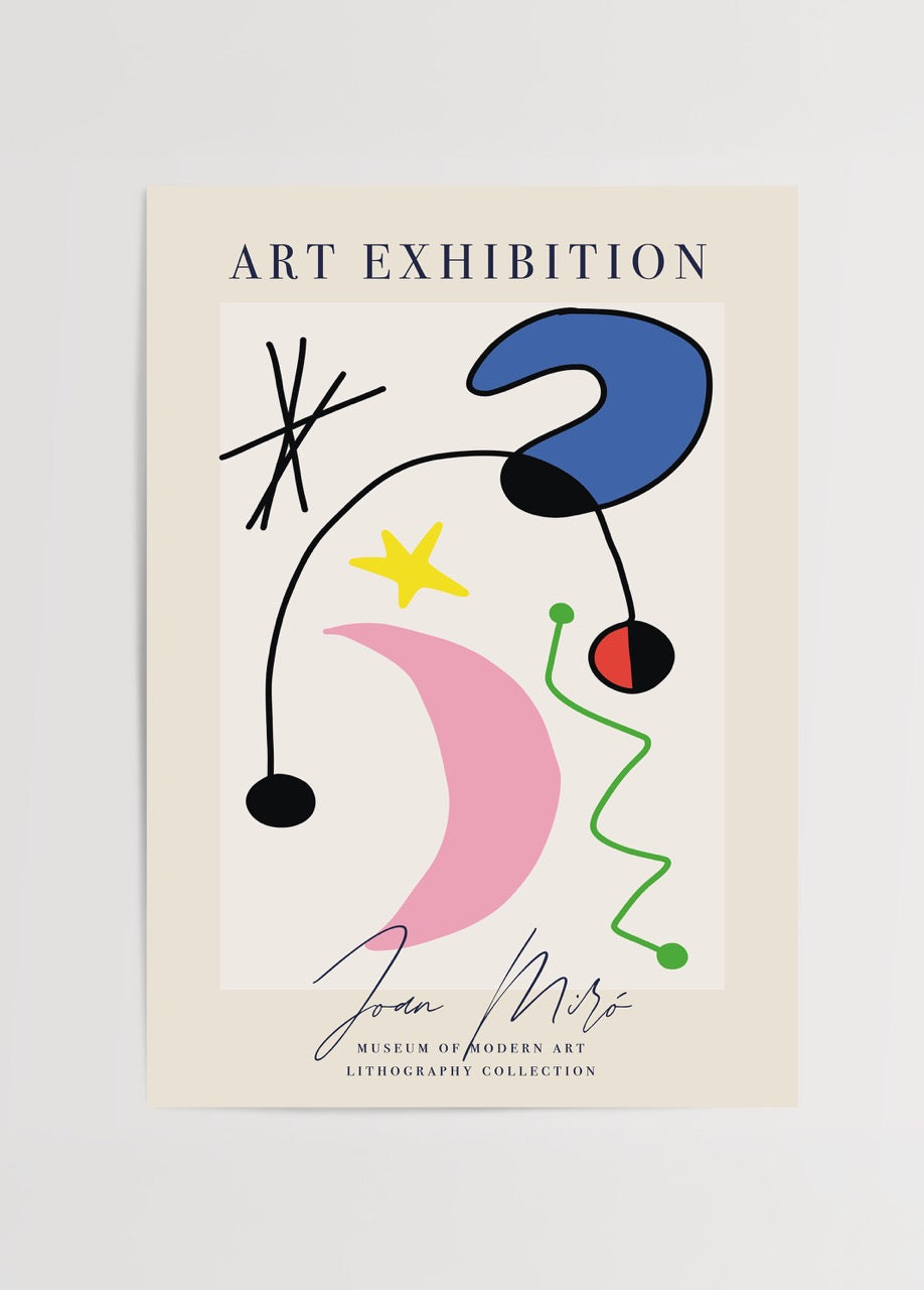 Abstract wall art featuring vibrant shapes and colours for modern interiors.