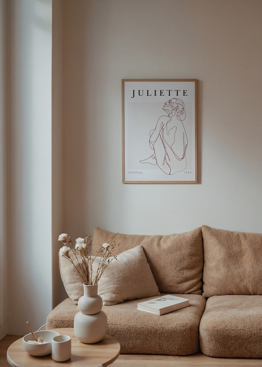 Line art poster featuring a serene figure in minimalist design, perfect for modern interiors.