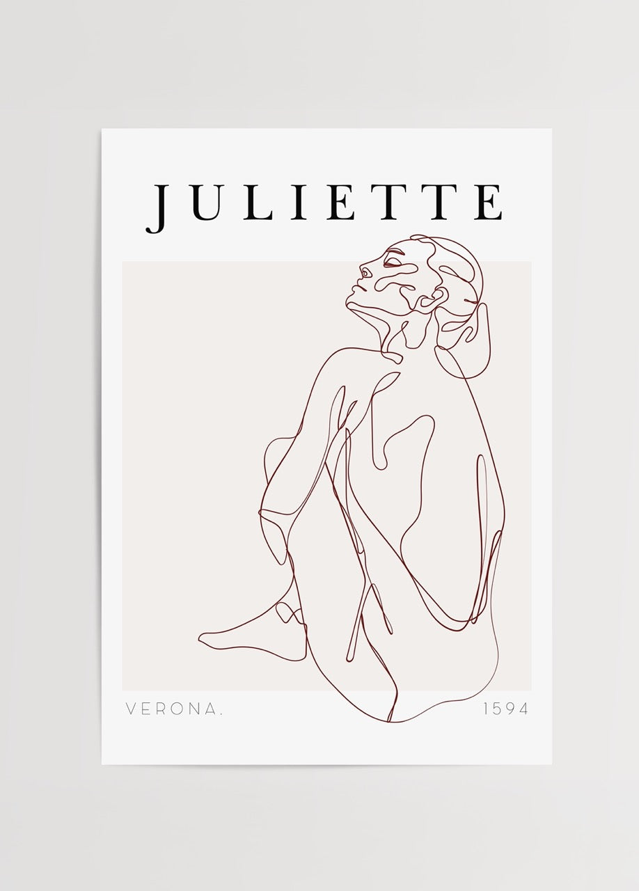 Line art poster featuring a serene figure in minimalist design, perfect for modern interiors.