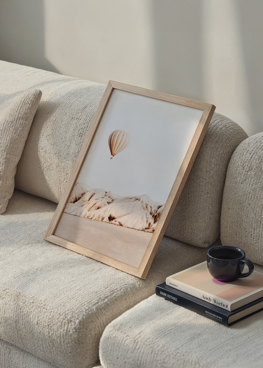 A serene hot air balloon over Cappadocia&