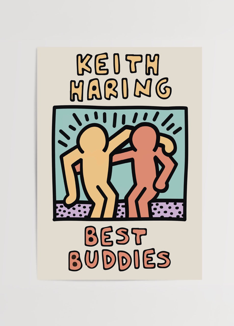 Vibrant poster featuring playful figures against a pastel background, titled &