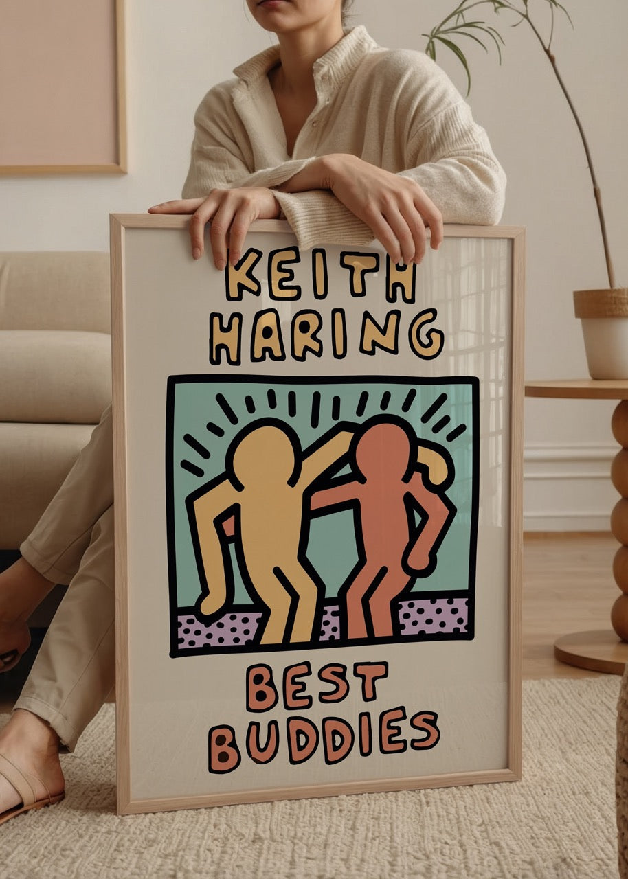 Vibrant poster featuring playful figures against a pastel background, titled &