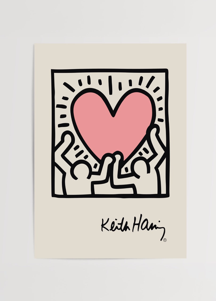 Keith Haring – United Love Poster featuring vibrant heart and figures