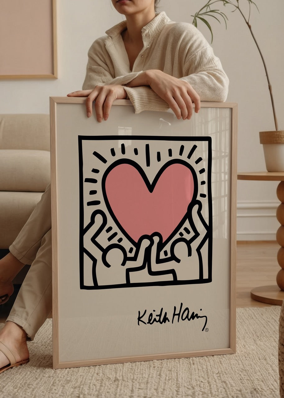 Keith Haring – United Love Poster featuring vibrant heart and figures