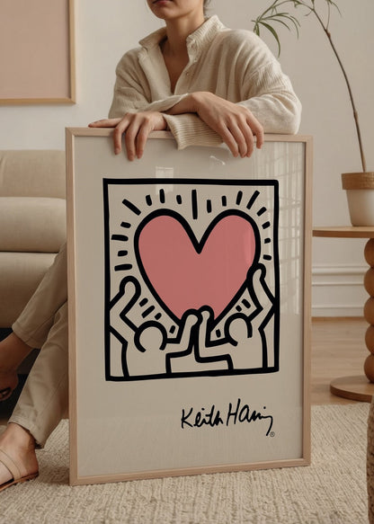 Keith Haring – United Love Poster featuring vibrant heart and figures