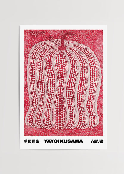 Timeless Pumpkin Reverie Wall Art with vibrant patterns in red and white.