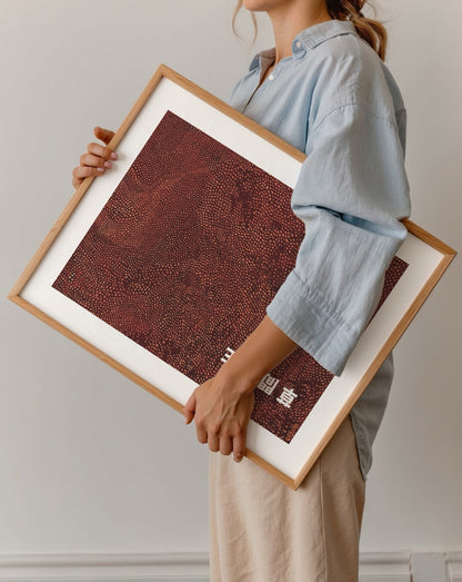 Crimson Dreamscape Wall Art with textured red patterns