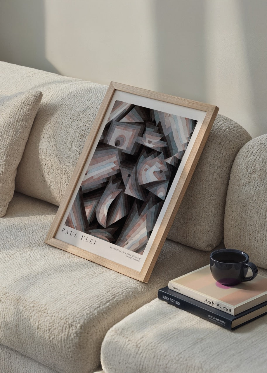 Geometric Harmony Abstract Wall Art featuring angular forms and a muted palette.