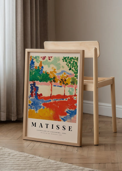 Vibrant coastal landscape artwork with rich colours.