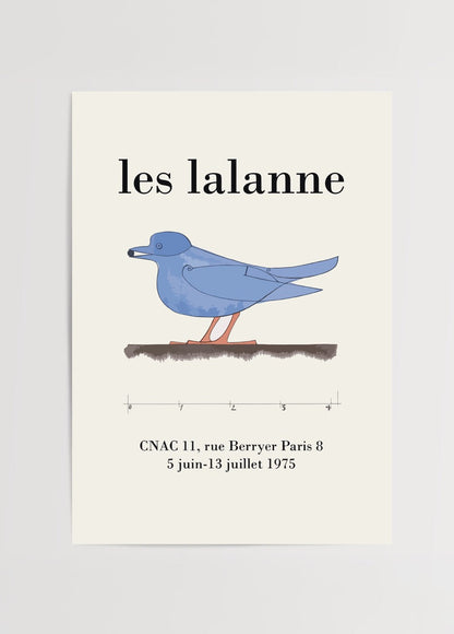 Elegant blue bird illustration poster, perfect for modern interiors.