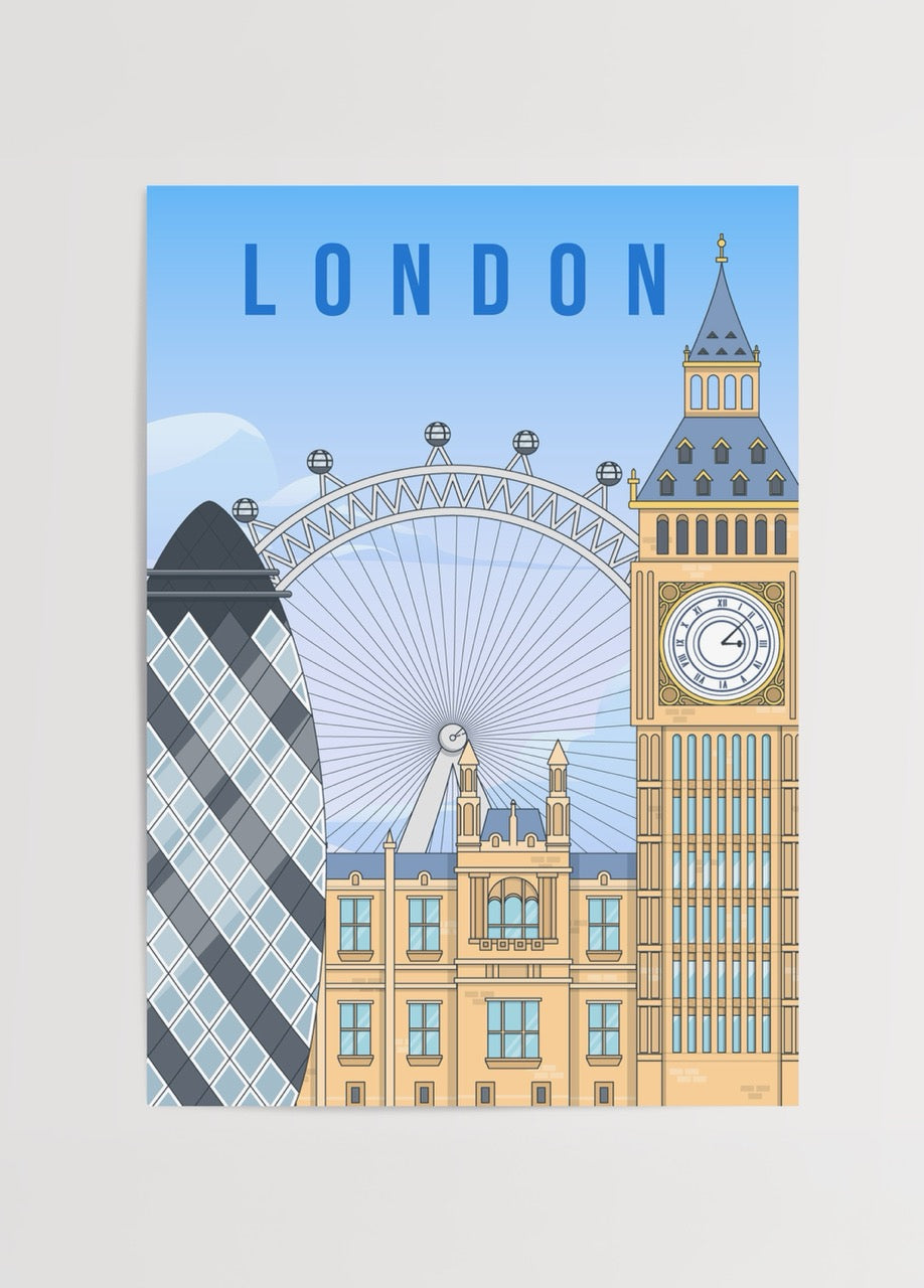 Illustrative art print of London&