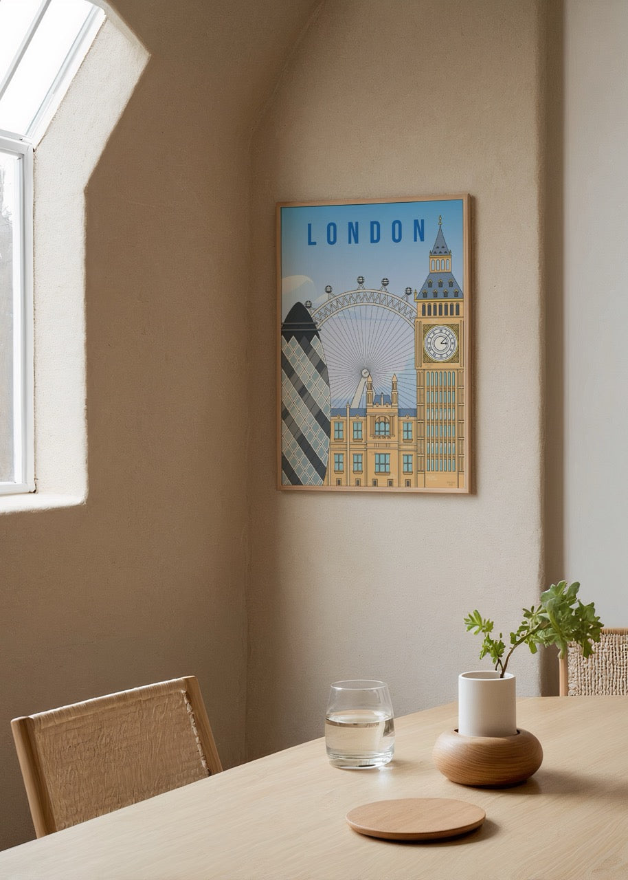 Illustrative art print of London&