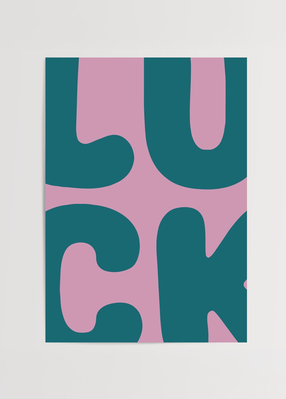Bold typography artwork featuring the word &