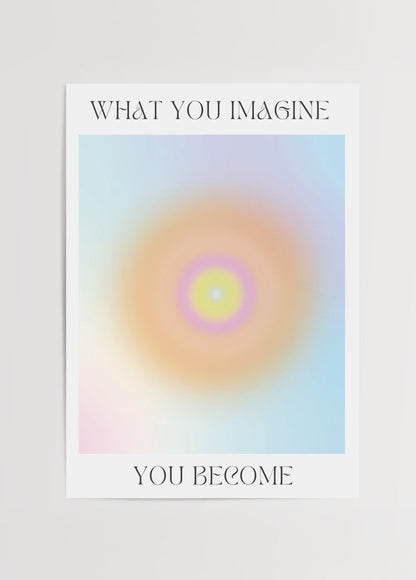 Ethereal pastel gradient poster with inspirational text.