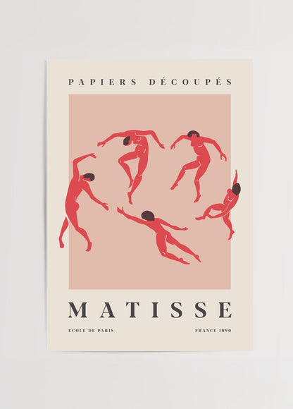 Dynamic red dancers wall art print adding energy to a modern interior