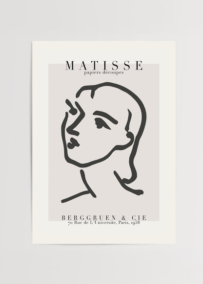 Elegant line drawing portrait artwork in minimalist style.