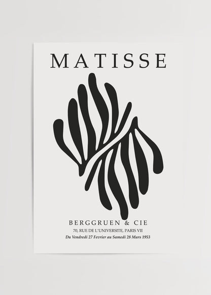 Elegant Silhouette Leaf Art Print in black and white