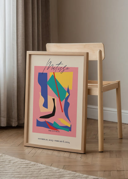 Vibrant cut-outs poster in bold colours for wall art decoration