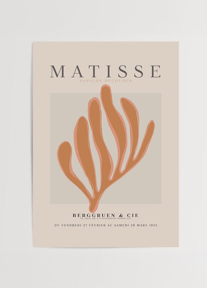 Leafy cut-out art print in warm hues for stylish decor.