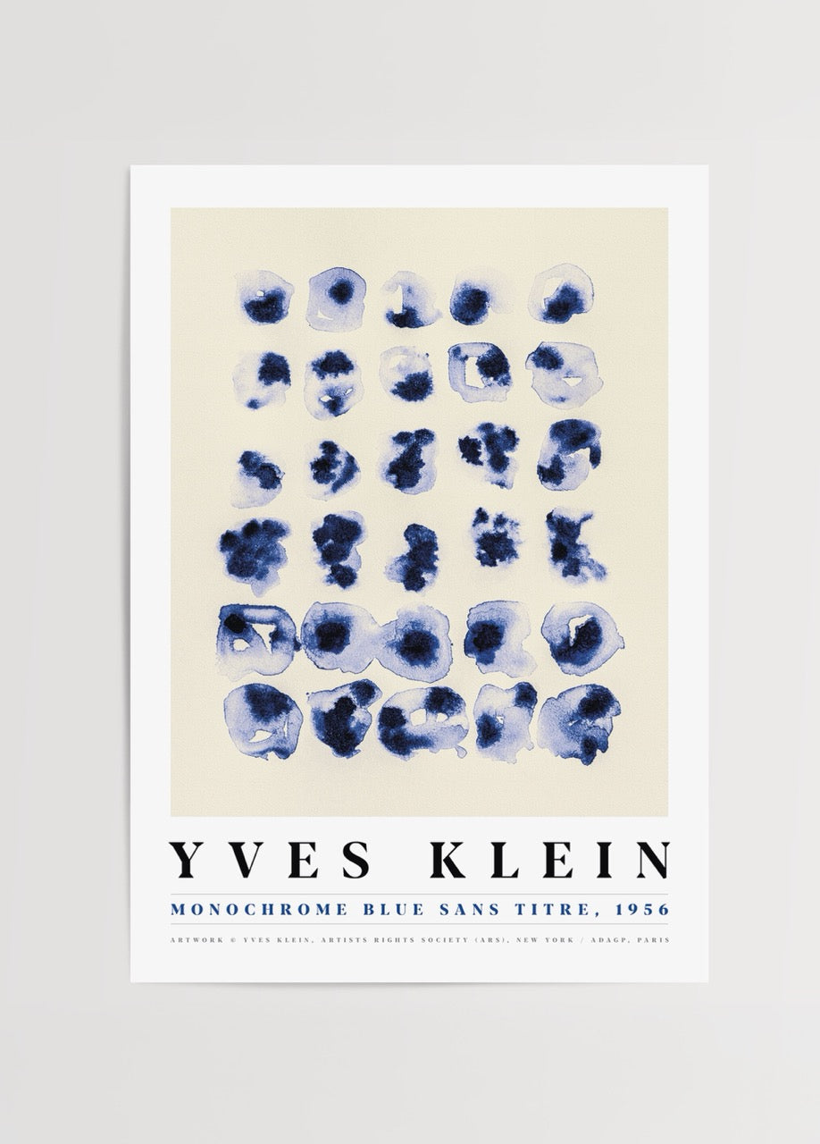 Azure Harmony Grid wall art featuring dynamic blue shapes