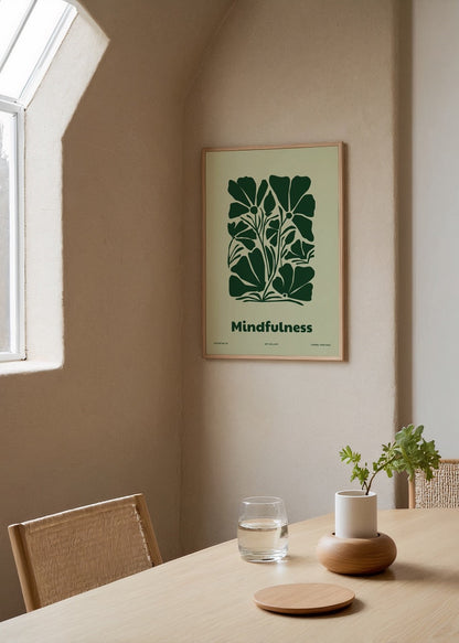 Mindful Garden – Poster No. 26 featuring green foliage on a pastel background.