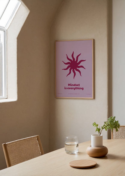 Bold poster featuring sunburst design with the text &