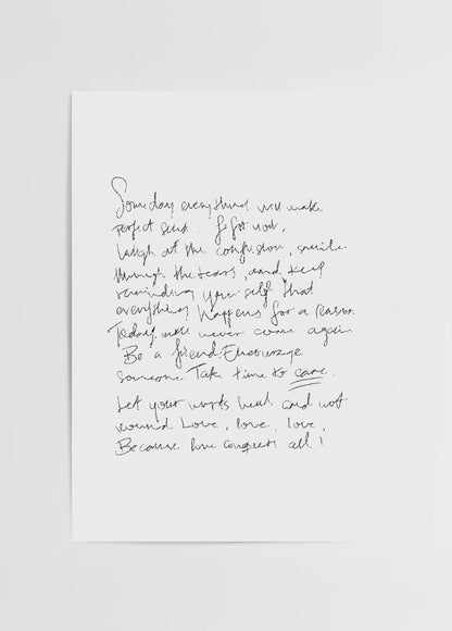 Inspiring minimalist script motivational print for wall decor