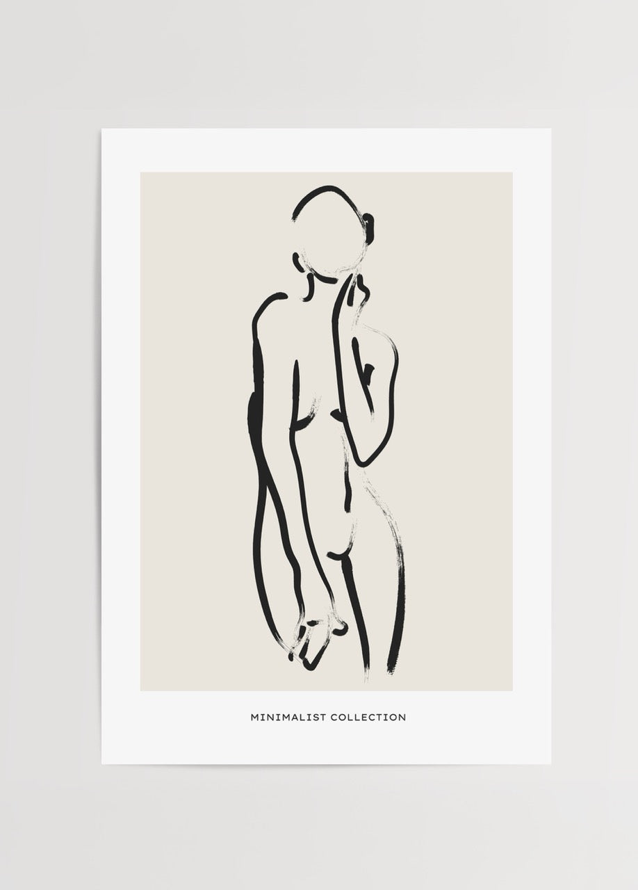 Minimalist nude art print featuring an elegant silhouette design.