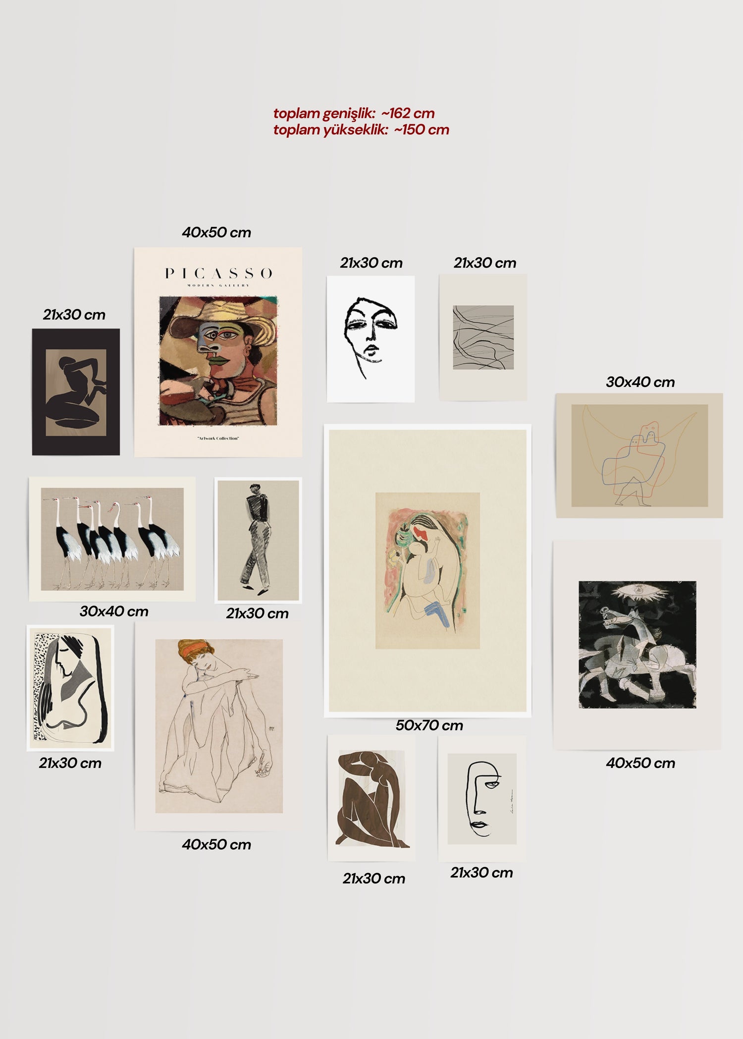 Contemporary figures and lines poster collection for stylish interiors.