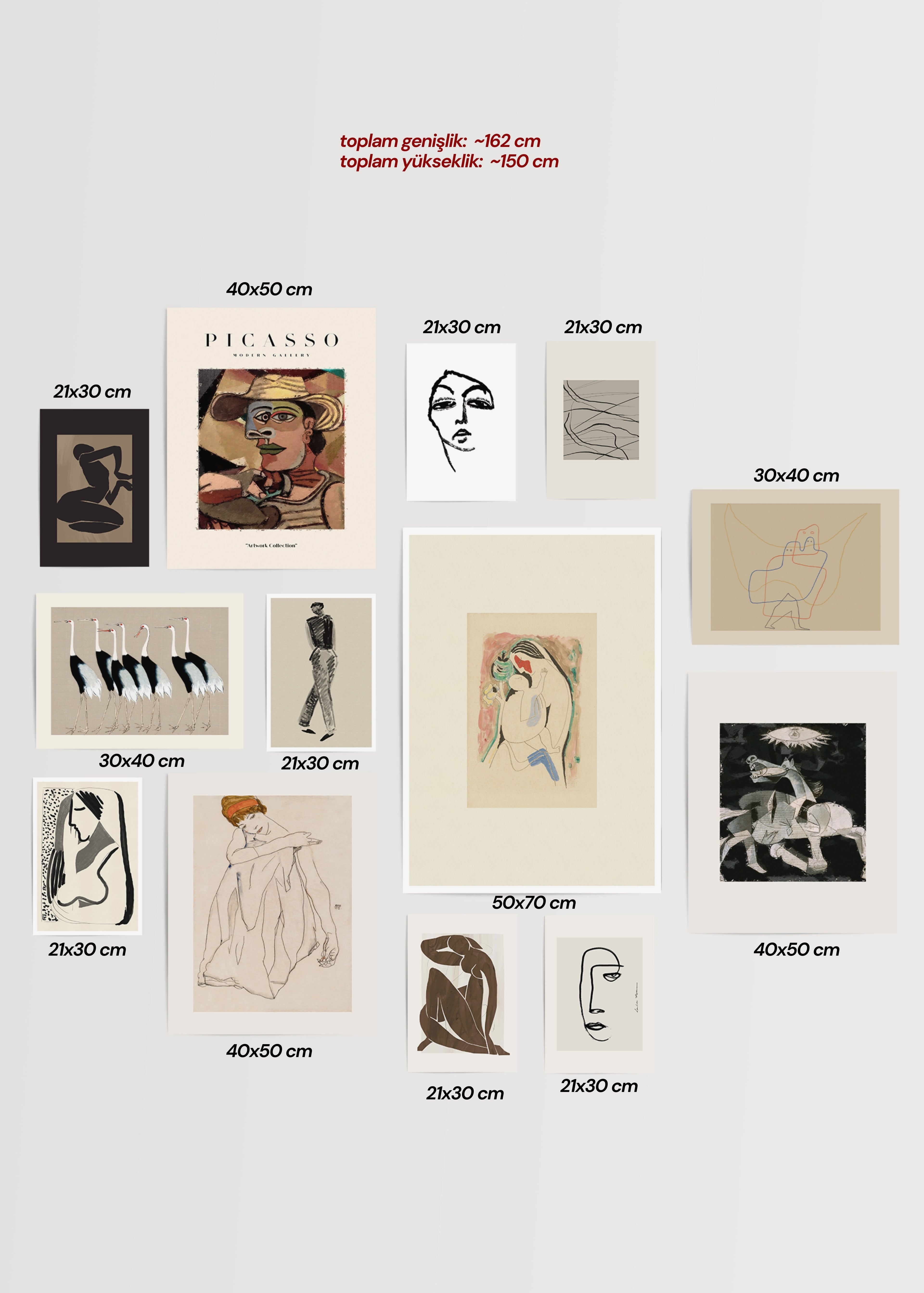 Contemporary figures and lines poster collection for stylish interiors.