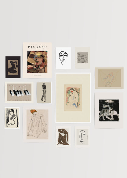 Contemporary figures and lines poster collection for stylish interiors.