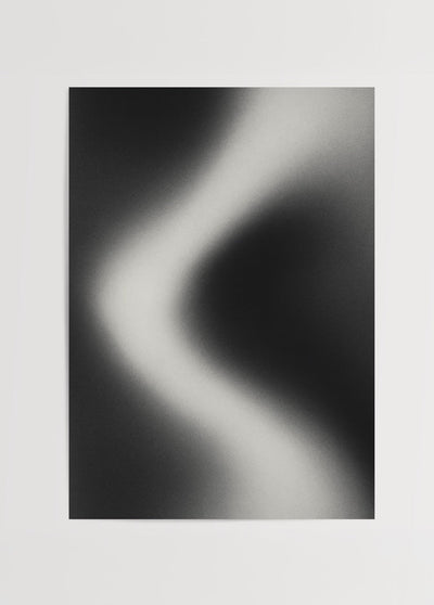 "Monochrome Flow" Abstract Poster Print