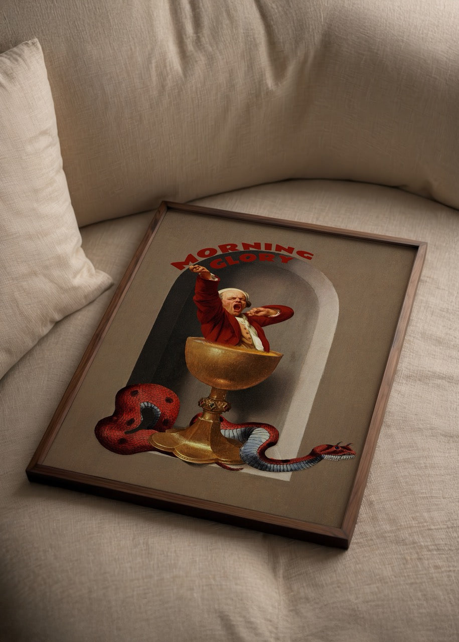Vibrant Morning Glory Poster Print featuring whimsical imagery.
