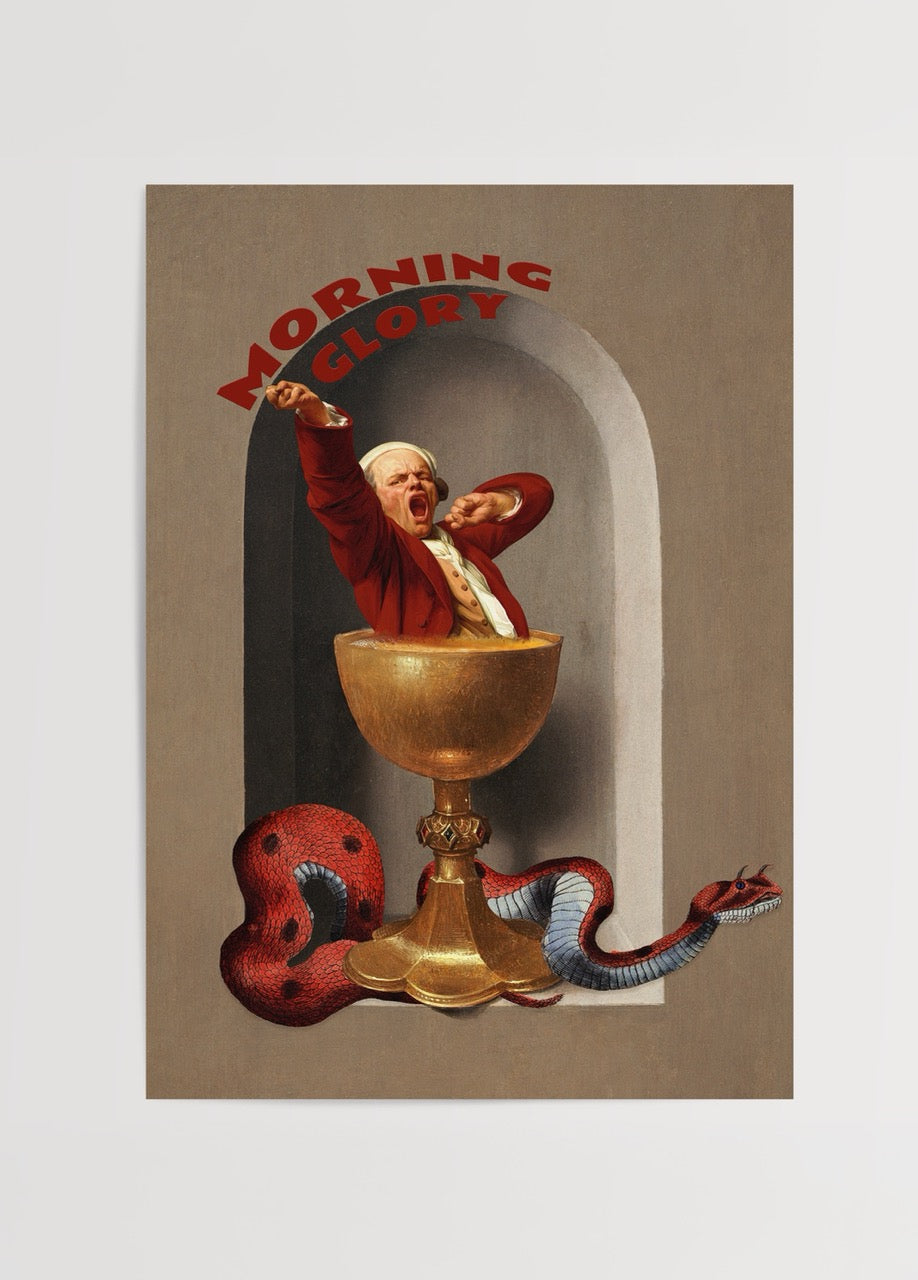 Vibrant Morning Glory Poster Print featuring whimsical imagery.
