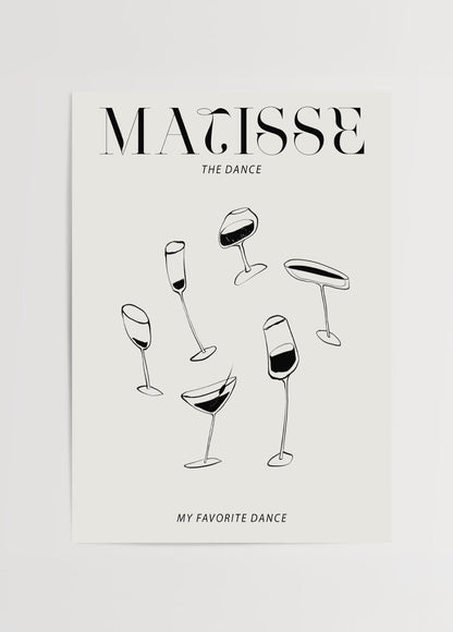 Elegant wall art featuring minimalist drinkware in a dance-like arrangement.