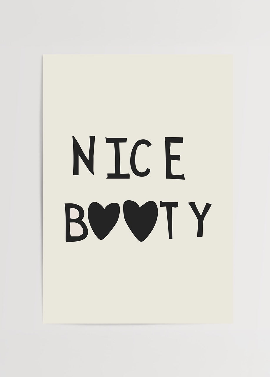 Charming Curves typography art print showcasing bold text on a neutral background.