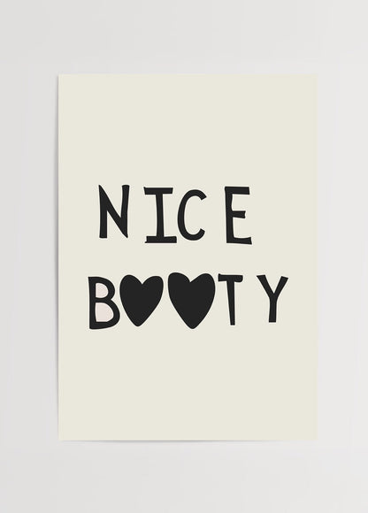 Charming Curves typography art print showcasing bold text on a neutral background.
