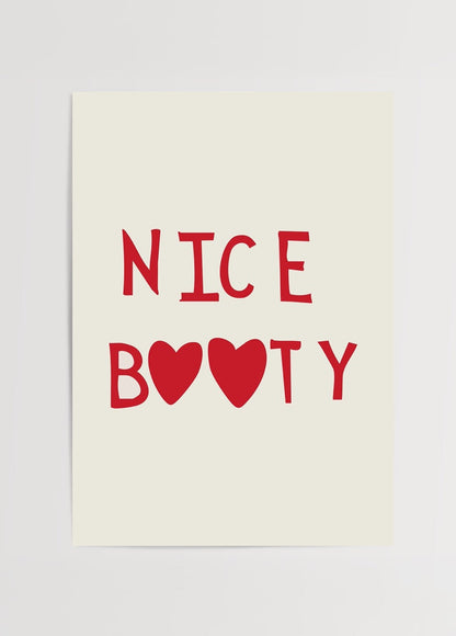 Charming Curves Typography Wall Art in red and beige