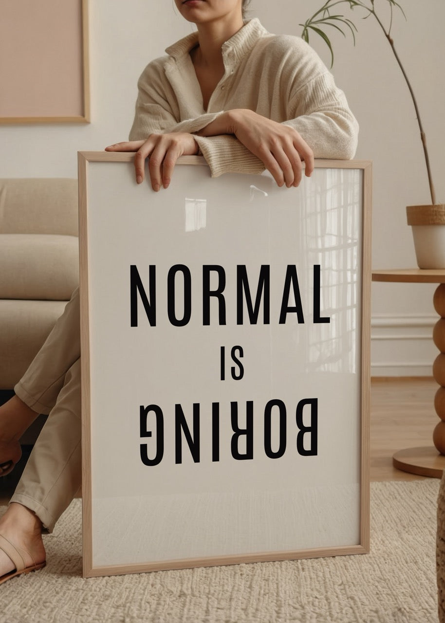 Bold typography wall art featuring the phrase &