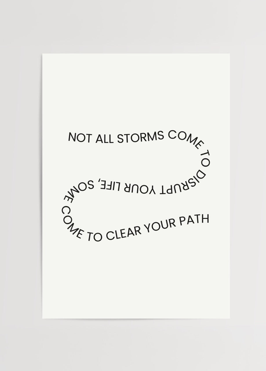 Motivational typography print featuring uplifting text on a white background